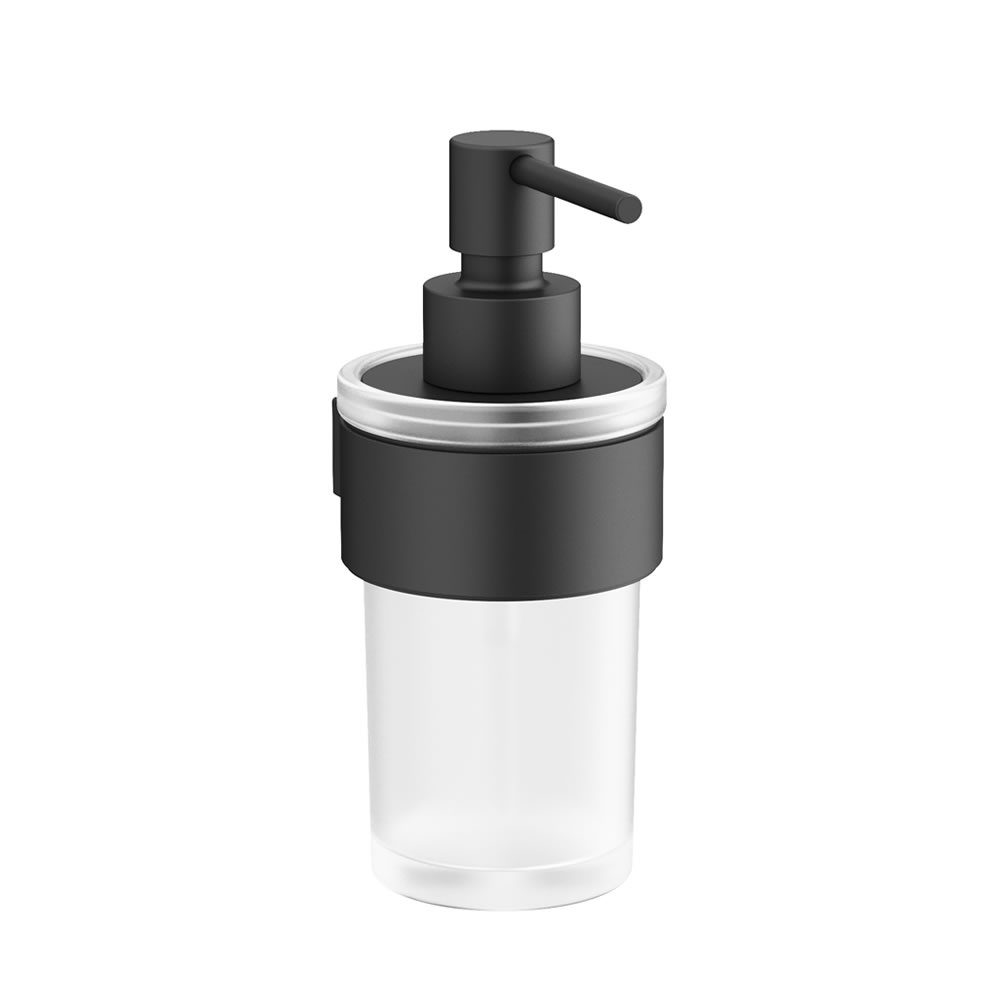 Cutout image of Crosswater Velo Matt Black Soap Dispenser